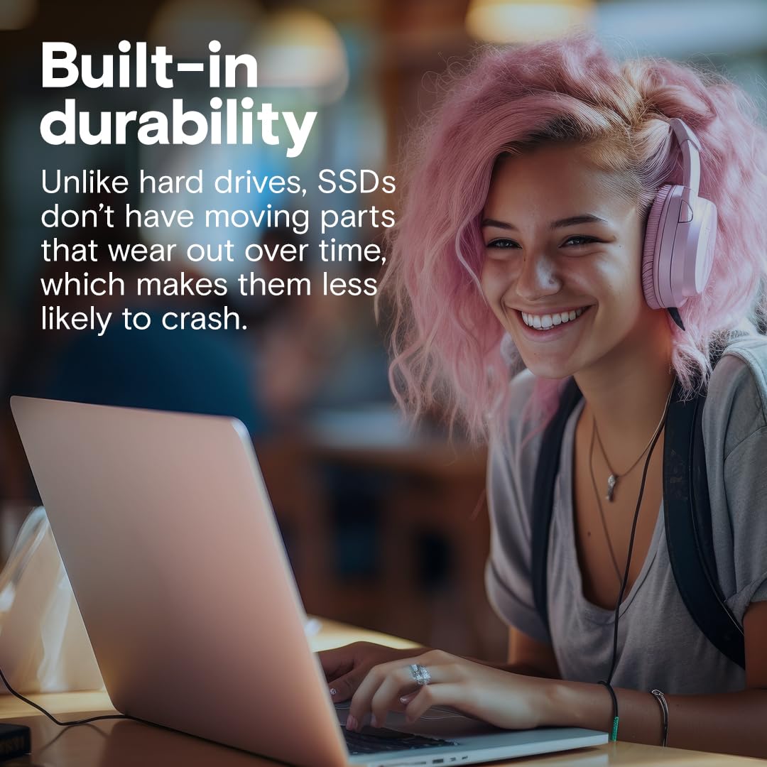 Crucial BX500 SATA SSD 1TB, 2.5" Internal SSD, Up to 540MB/s, Laptop and Desktop (PC) Compatible, 3D NAND, Dynamic Write Acceleration, Solid State Drive - CT1000BX500SSD101