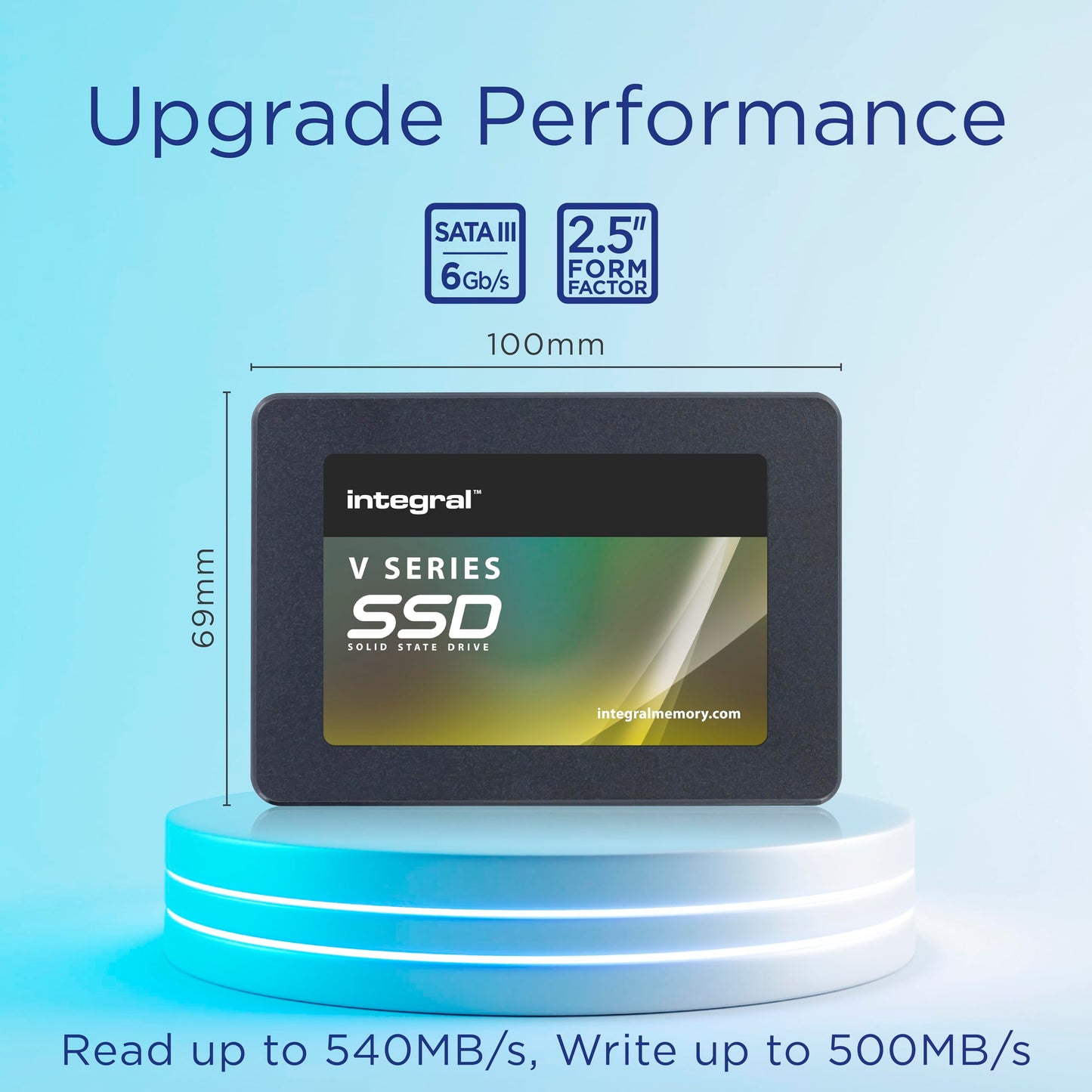 Integral V Series S 480GB 2.5" SATA III SSD (Solid State Drive)- Achieve Speeds up to 540MB/s Read, 500MB/s Write for PC and Laptop Upgrades