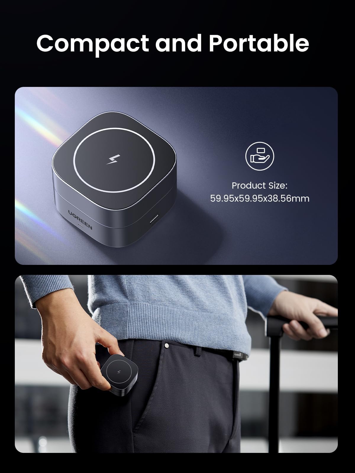 mousebows 2-in-1 Foldable Wireless Fast Charging Station