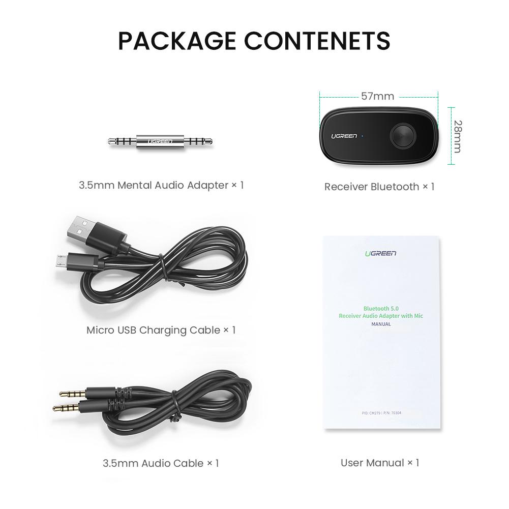 mousebows Bluetooth 5.1 Aux Car Adapter