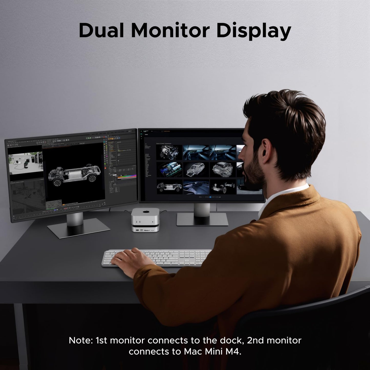 mousebows Mac mini M4 Dock with 4K144Hz Display Port and SSD Enclosure