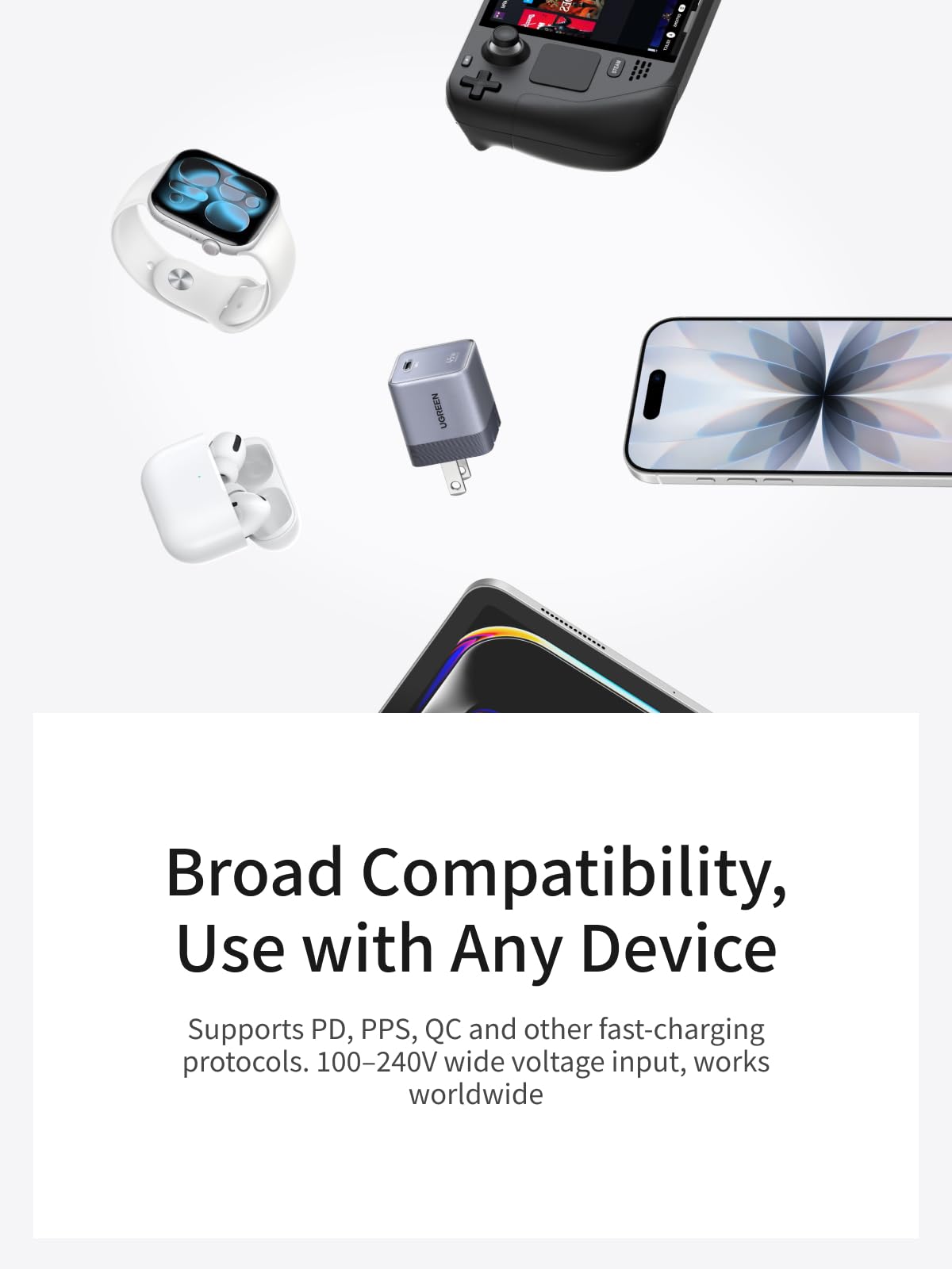 mousebows Nexode Air USB-C Charger (45W, GaN, Foldable Plug)