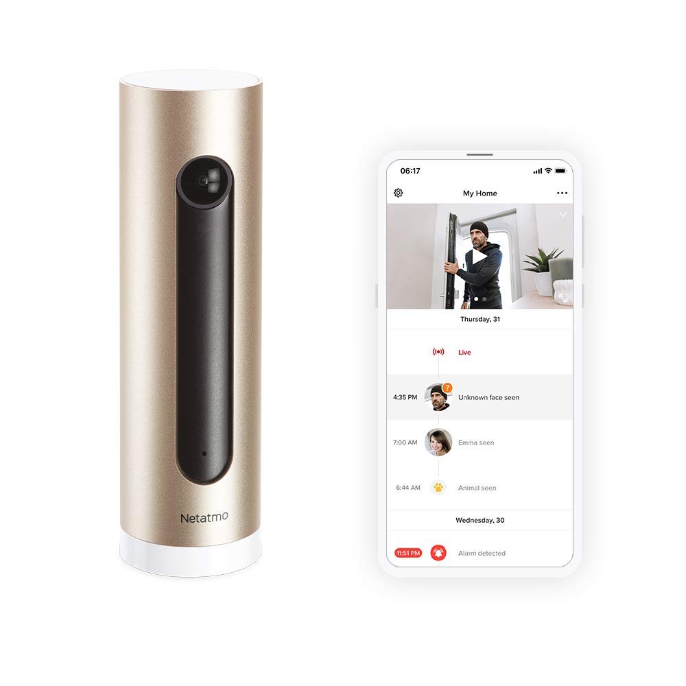 Netatmo Smart Indoor Security Camera, WIFI, Movement Detection, Night Vision, Without Fees, NSC01-UK (Welcome)
