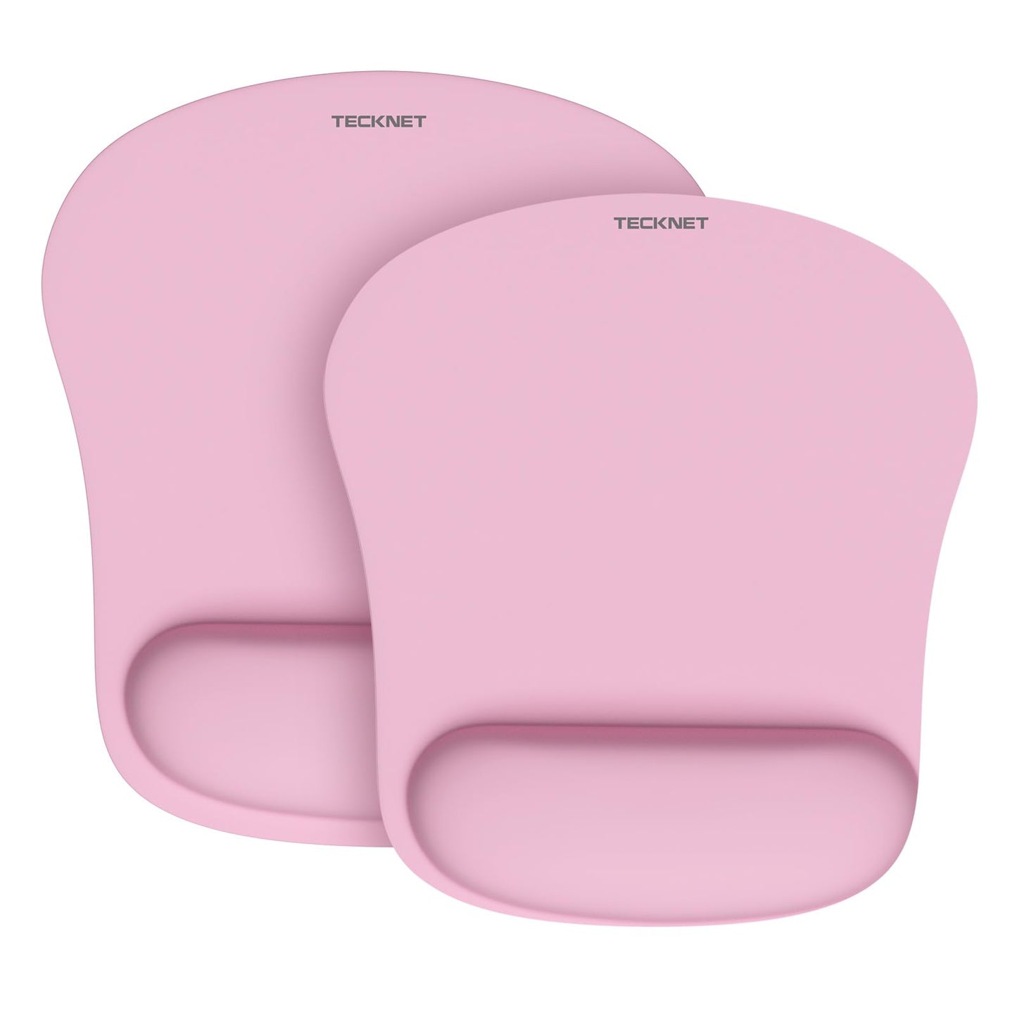 TECKNET 2 Pack Mouse Pad with Wrist Support, Ergonomic Gaming Mouse Pad Pain Relief, Portable Comfortable Mousepad for Computer, Laptop, Office, Home Non-Slip Base, Waterproof Surface - Pink