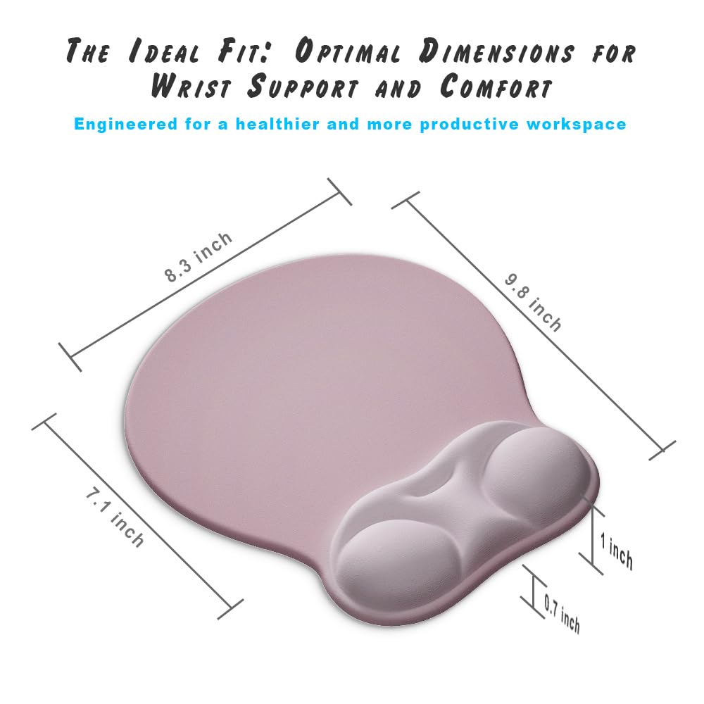 Ergonomic Mouse Pad with Wrist Rest Support&Gel Cushion for Desk; Cute Computer Decor Accessories for Women. Small Mousepad Mat Laptop Pads for Office&Home. Ergo Supplies & Aesthetic (03Deep Violet)