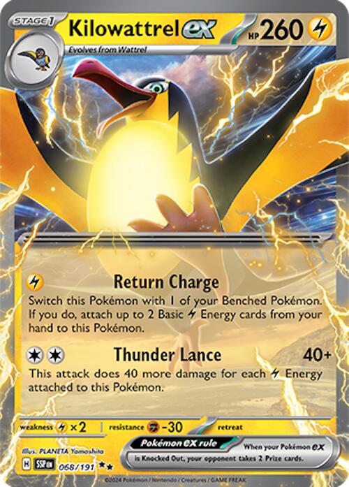 Kilowattrel ex (068/191) [Scarlet & Violet: Surging Sparks] - Shop at mousebows