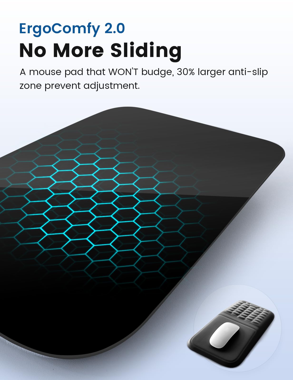 Vaydeer Ergonomic Mouse Pad with Wrist Rest – Memory Foam Mouse Pad with Wrist Support & Massage Bulge, Non-Slip PU Base, Relieves Carpal Tunnel Pain – Ideal Mouse Wrist Rest for Office & Home