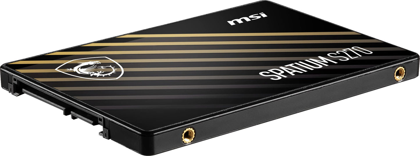 MSI SPATIUM S270 SSD 480GB - SATA 3 2.5" Solid State Drive, 500MB/s Read & 450MB/s Write, 3D NAND, Built-In Data Security, MSI Center - 5 Year Warranty (250 TBW)