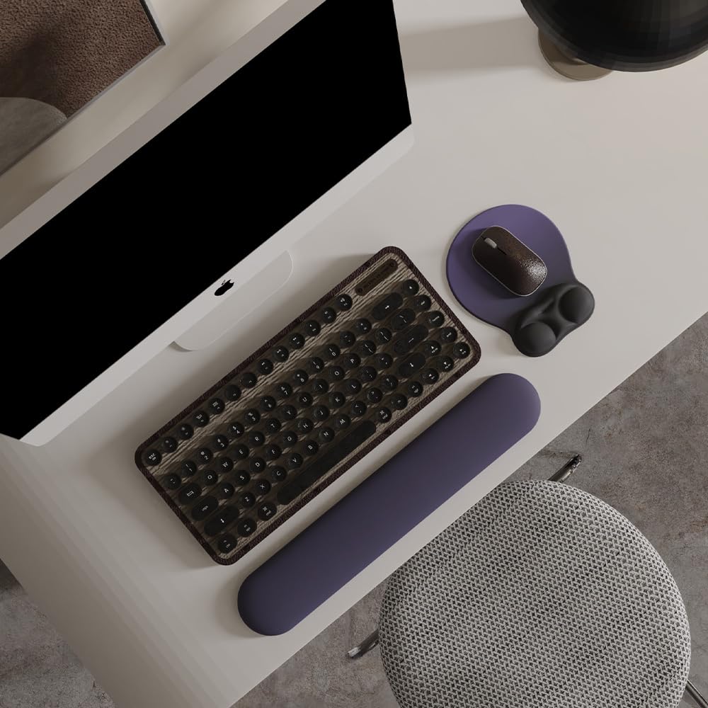 Ergonomic Mouse Pad with Wrist Rest Support&Gel Cushion for Desk; Cute Computer Decor Accessories for Women. Small Mousepad Mat Laptop Pads for Office&Home. Ergo Supplies & Aesthetic (03Deep Violet)