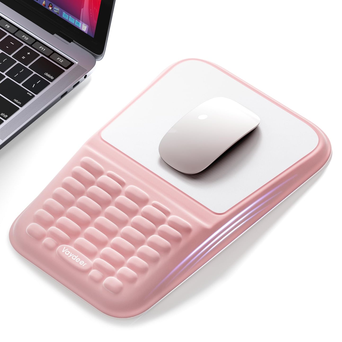 Vaydeer Ergonomic Mouse Pad with Wrist Rest – Memory Foam Mouse Pad with Wrist Support & Massage Bulge, Non-Slip PU Base, Relieves Carpal Tunnel Pain – Ideal Mouse Wrist Rest for Office & Home