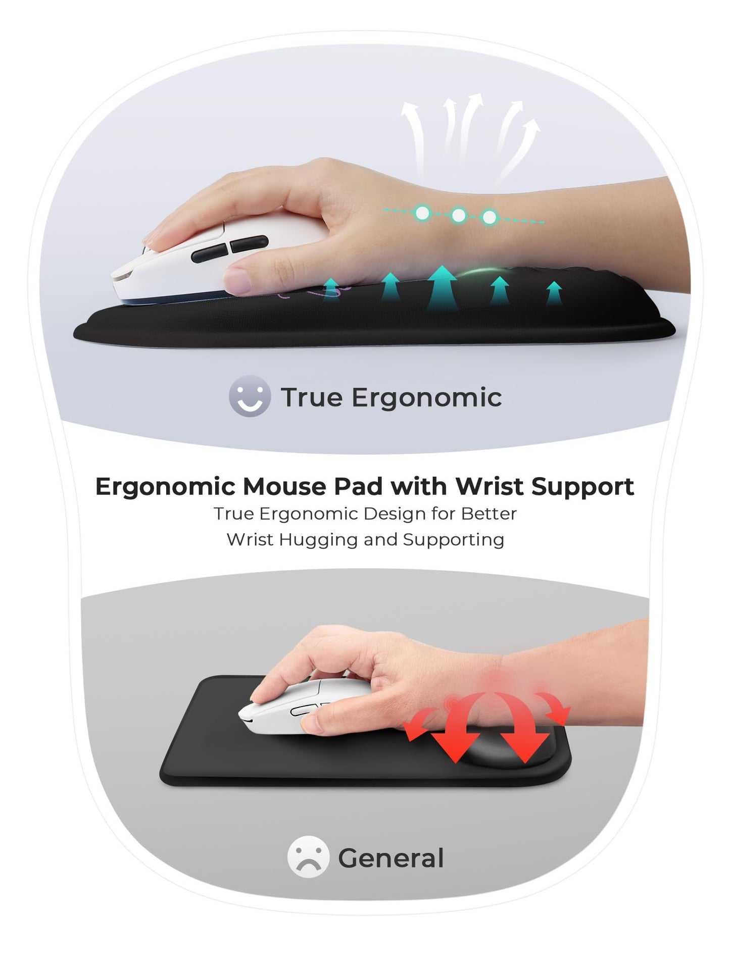 ORIENWEEDA " But Didn't You Document It Funny Office Ergonomic Mouse Pad for Carpal Tunnel Pain Relief, 65% Usable Mouse Area, Memory Foam Wrist Rest for for Office, PC, Gaming