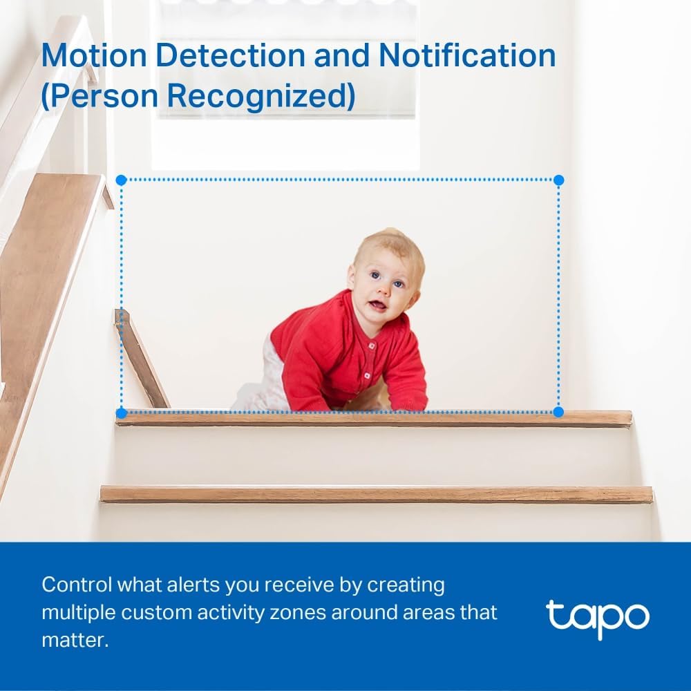 Tapo Wifi Indoor Camera, 2K 3MP Full HD Baby Camera, 360° Security Wireless Pet Camera, Night Vision, Work with Alexa & Google Home, 2 Pack(Tapo C210P2) (Package may vary)