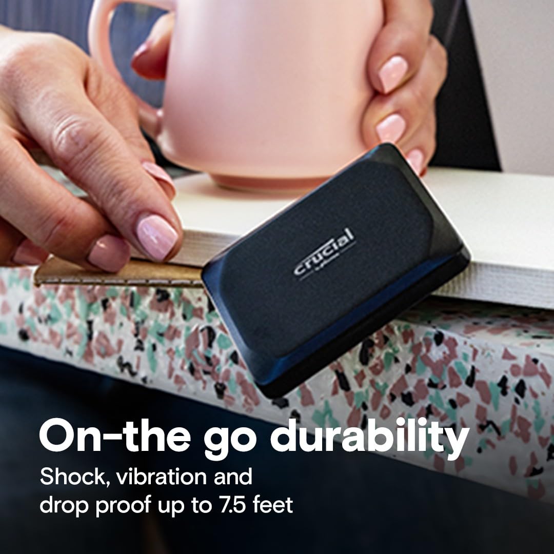 Crucial X9 2TB Portable External SSD - Up to 1050MB/s, External Solid State Drive, compatible with Xbox, PC and Mac, USB-C 3.2 - CT2000X9SSD902