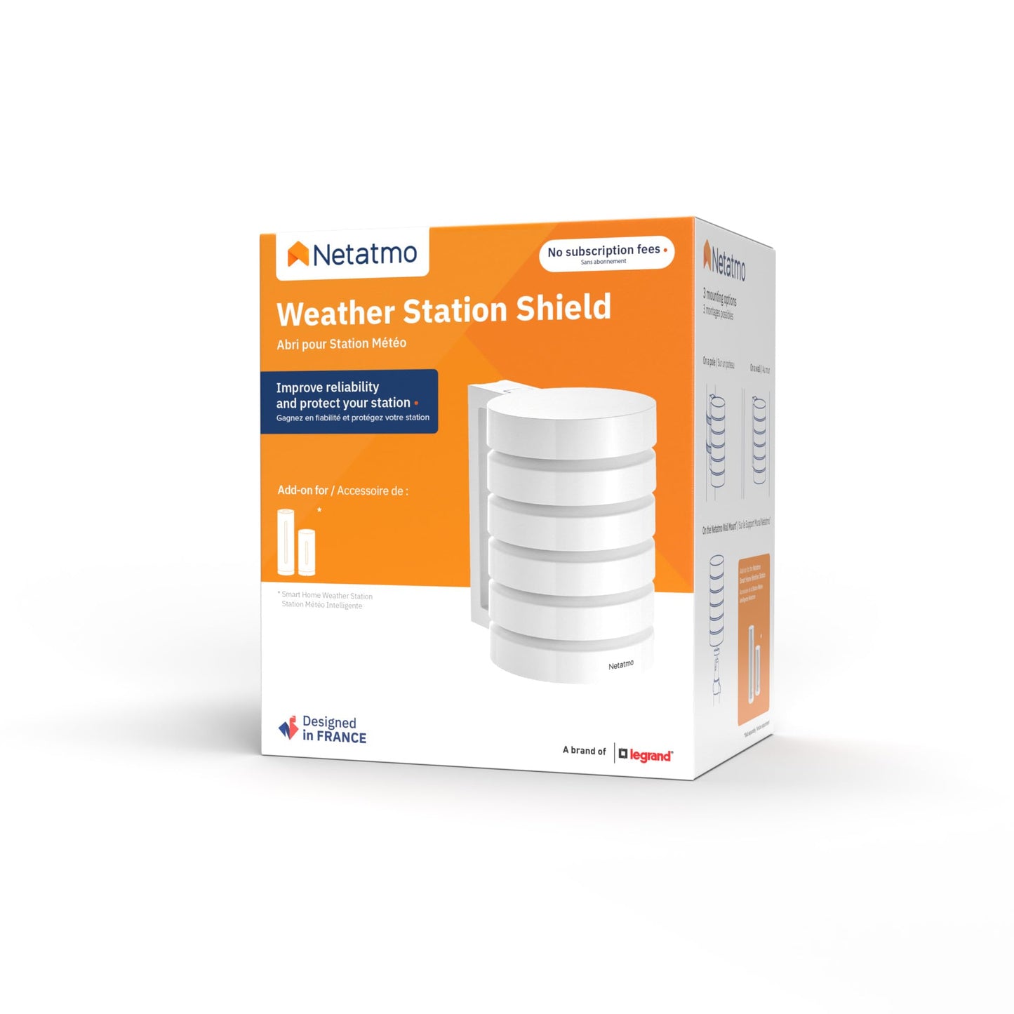 Netatmo - Functional protective housing for the smart weather station, protection for the external module of the smart weather station with WLAN connection, NRS-WW, White