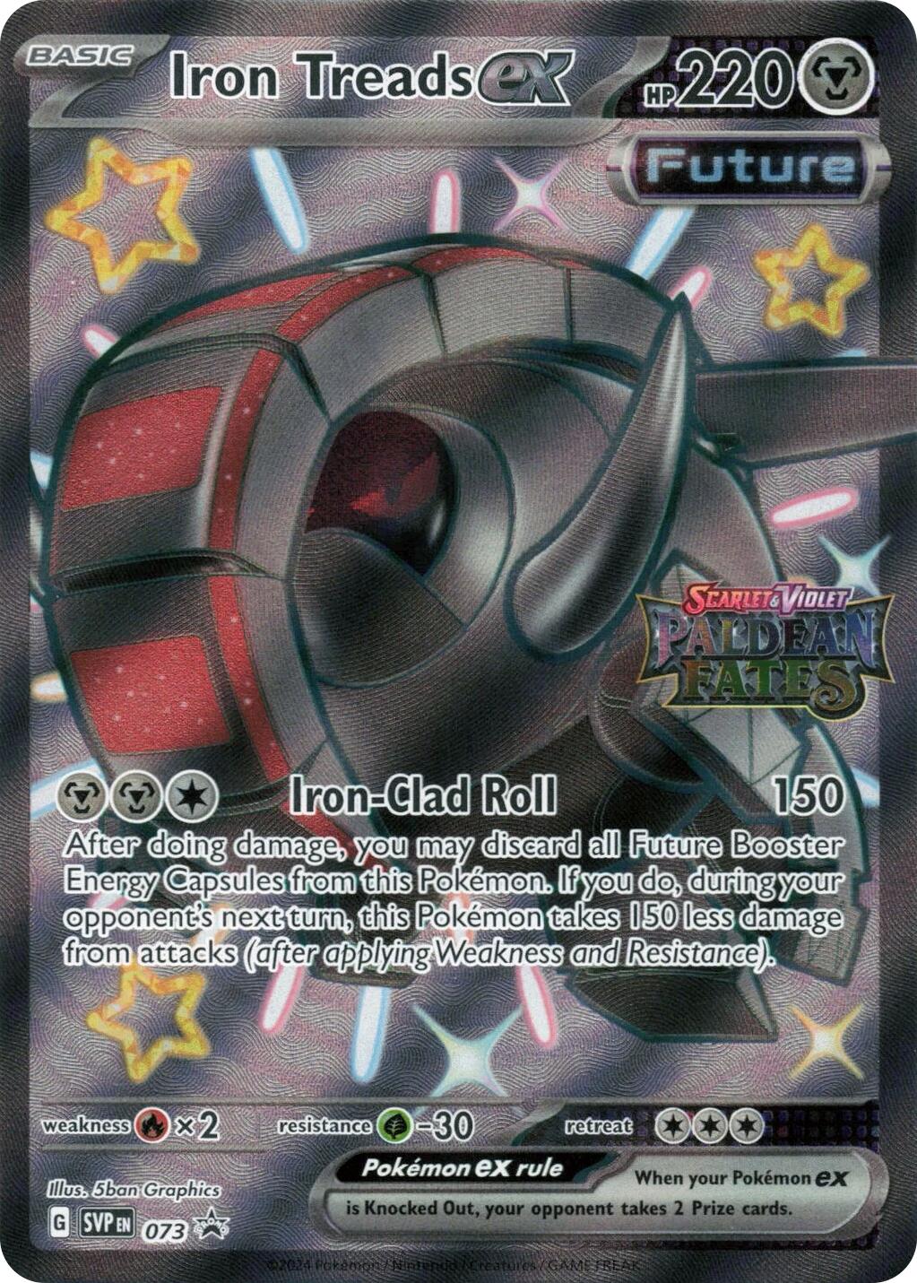 Iron Treads ex (073) (Paldean Fates Stamped) [Scarlet & Violet: Paldean Fates] - Shop at mousebows