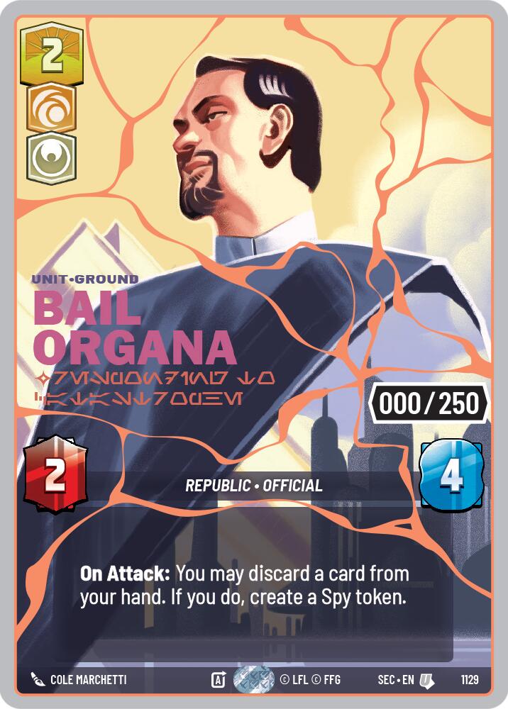 Bail Organa - Responding to Catastrophe (1129) (Serialized) (Rose Gold) (1129) [Secrets of Power] - Shop at mousebows