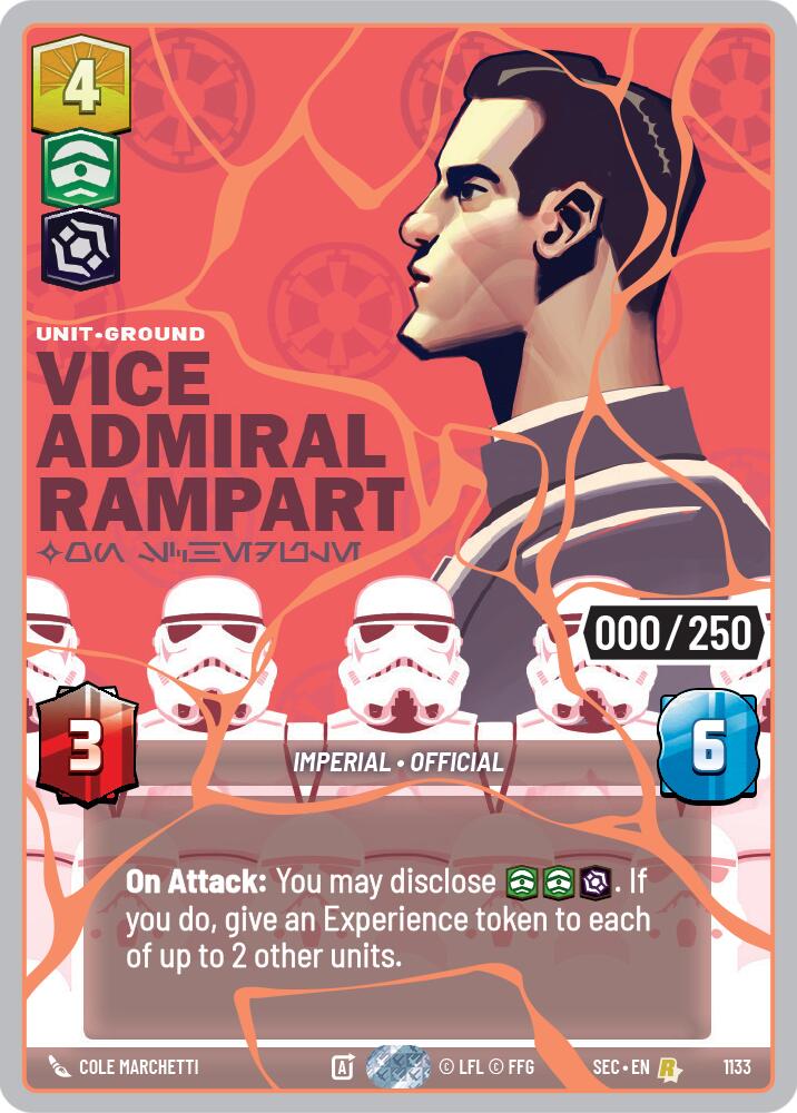 Vice Admiral Rampart - On Schedule (1133) (Serialized) (Rose Gold) (1133) [Secrets of Power] - Shop at mousebows
