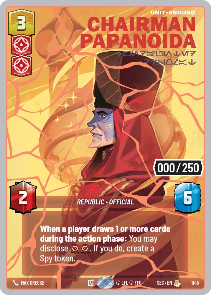 Chairman Papanoida - Undaunted Diplomat (1145) (Serialized) (Rose Gold) (1145) [Secrets of Power] - Shop at mousebows
