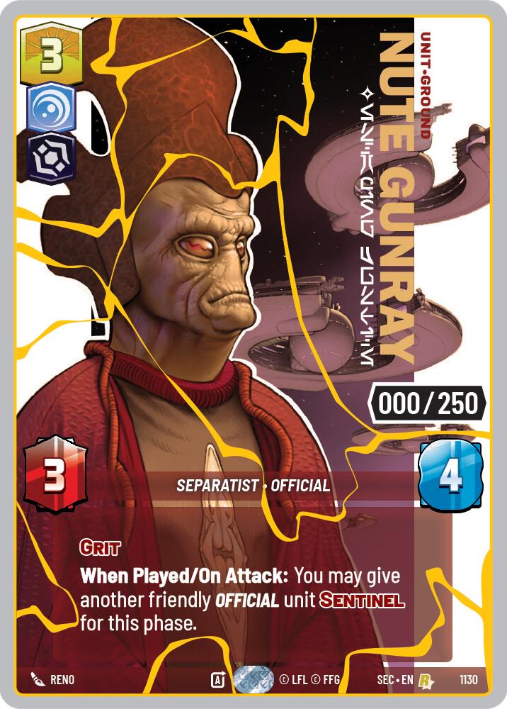 Nute Gunray - Escaping Justice (1130) (Serialized) (Gold) (1130) [Secrets of Power] - Shop at mousebows