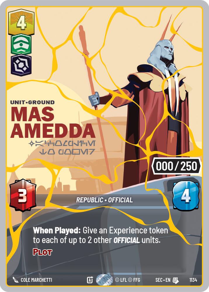 Mas Amedda - Accomplice to Power (1134) (Serialized) (Gold) (1134) [Secrets of Power] - Shop at mousebows