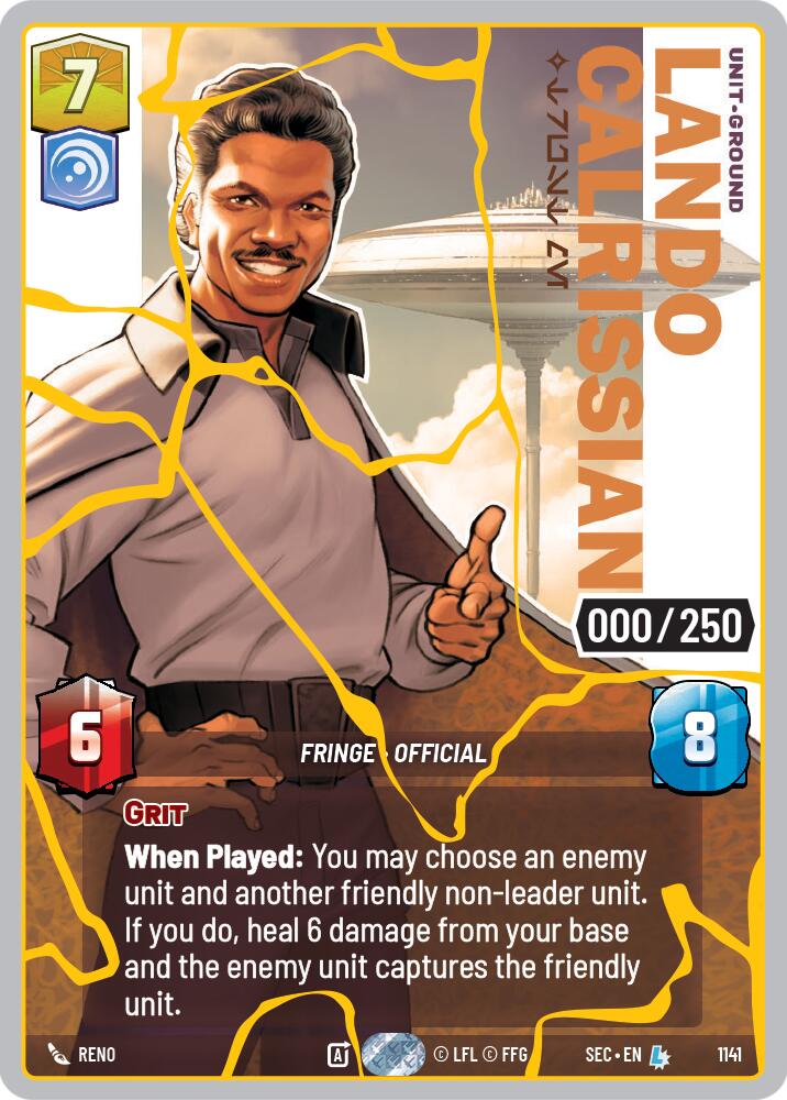 Lando Calrissian - Trust Me (1141) (Serialized) (Gold) (1141) [Secrets of Power] - Shop at mousebows