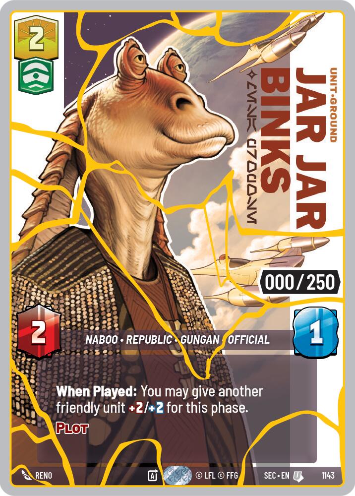 Jar Jar Binks - Mesa Propose (1143) (Serialized) (Gold) (1143) [Secrets of Power] - Shop at mousebows
