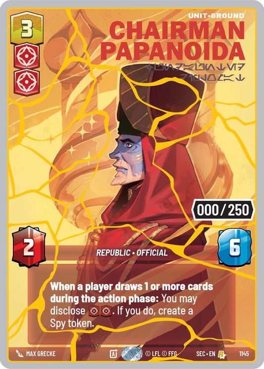 Chairman Papanoida - Undaunted Diplomat (1145) (Serialized) (Gold) (1145) [Secrets of Power] - Shop at mousebows