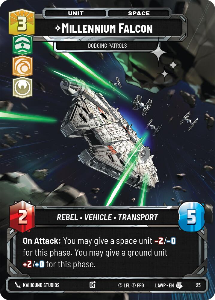 Millennium Falcon - Dodging Patrols (25) (Foil) (25) [A Lawless Time: Weekly Play] - Shop at mousebows