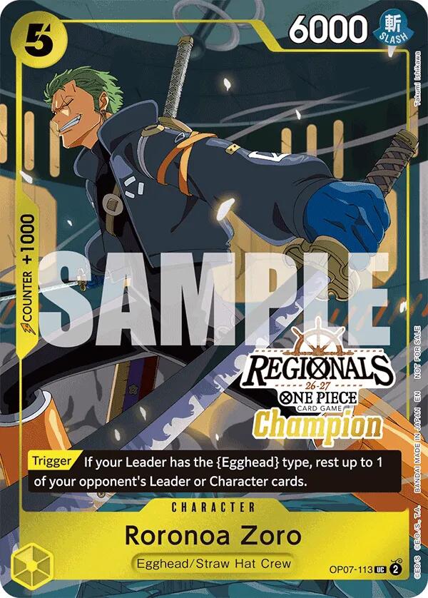 Roronoa Zoro (Regionals Champion Card Set 26-27) [One Piece Promotion Cards] - Shop at mousebows