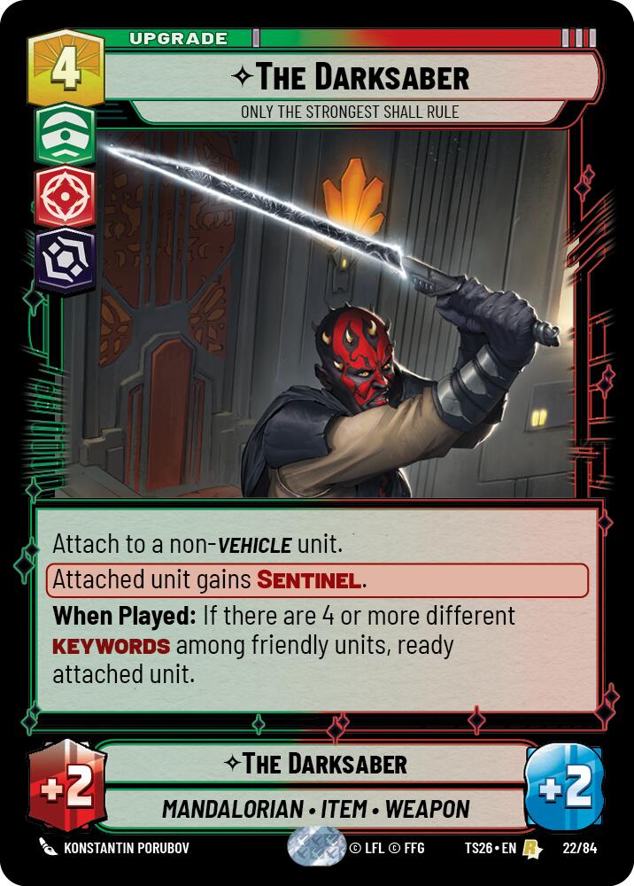 The Darksaber - Only the Strongest Shall Rule (22/84) (22/84) [Twin Suns] - Shop at mousebows