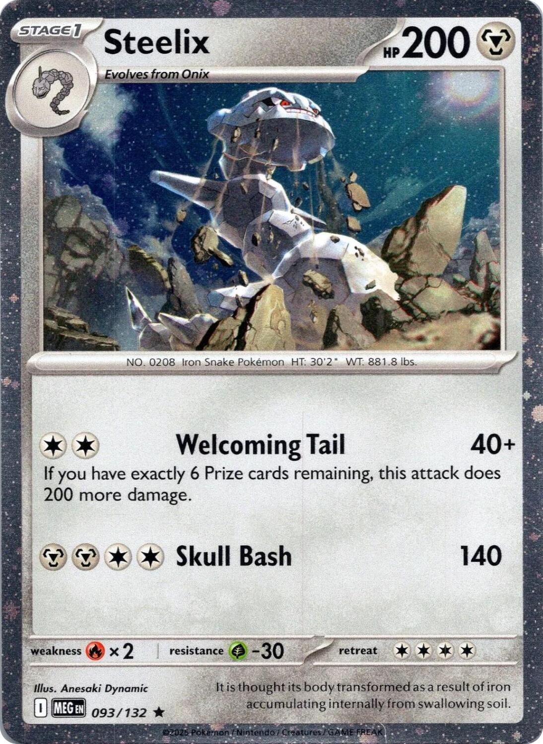 Steelix (093/132) (Cosmos Holo) [Mega Evolution: Base Set] - Shop at mousebows