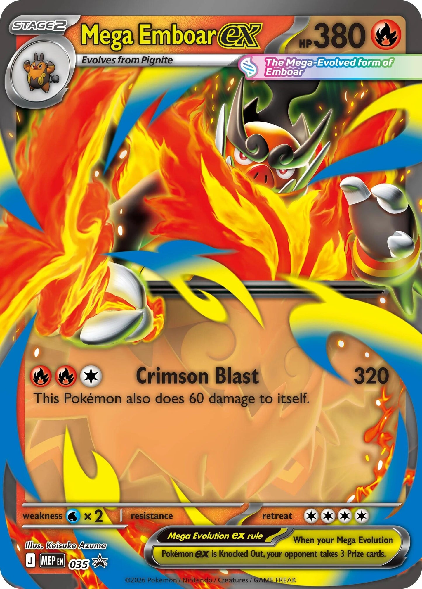 Mega Emboar ex (035) (Jumbo) [Mega Evolution Promo] - Shop at mousebows