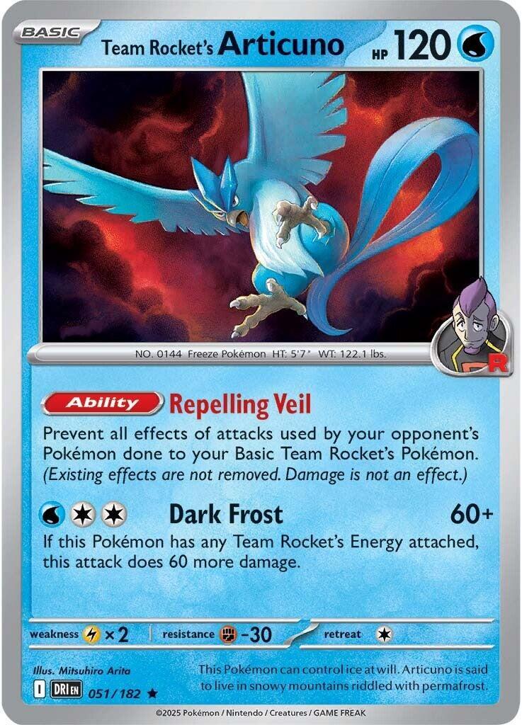 Team Rocket's Articuno (051/182) (Non-Holo) (Deck Exclusive) [Scarlet & Violet: Destined Rivals] - Shop at mousebows