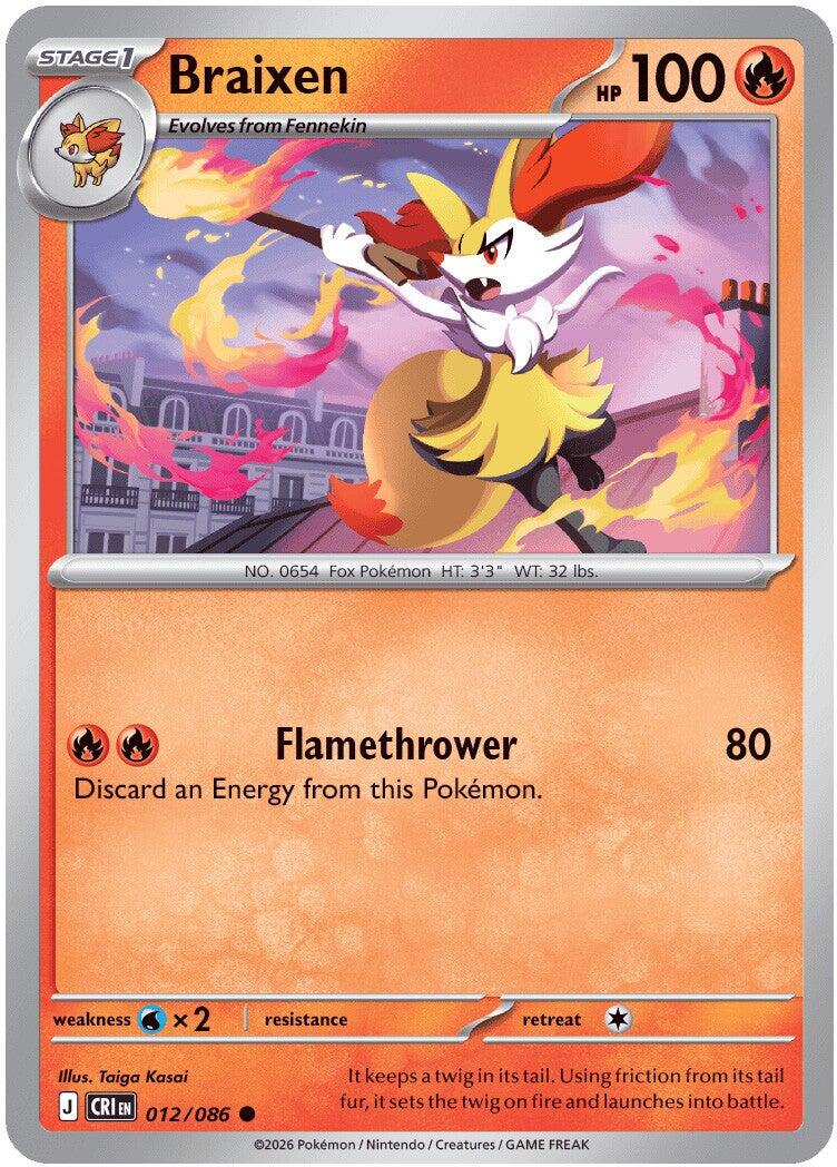 Braixen (012/086) [Mega Evolution: Chaos Rising] - Shop at mousebows