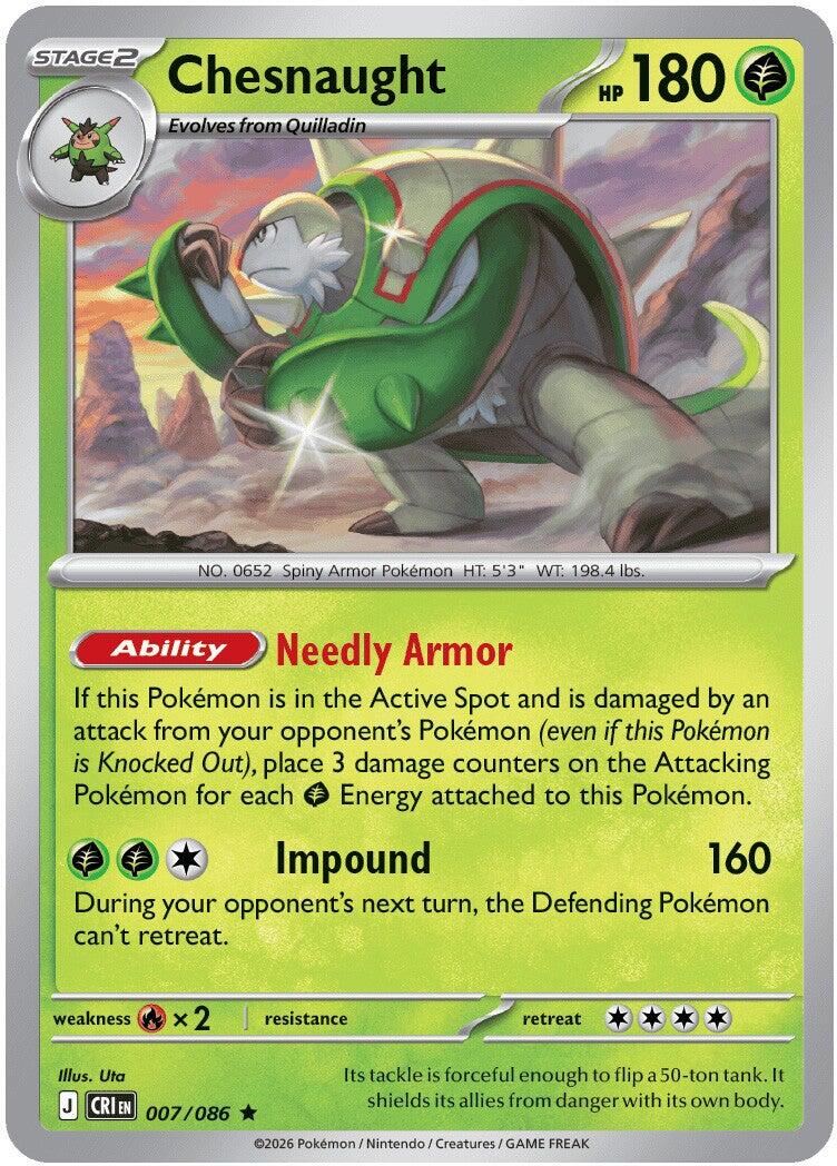 Chesnaught (007/086) [Mega Evolution: Chaos Rising] - Shop at mousebows