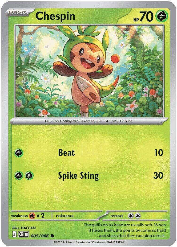 Chespin (005/086) [Mega Evolution: Chaos Rising] - Shop at mousebows