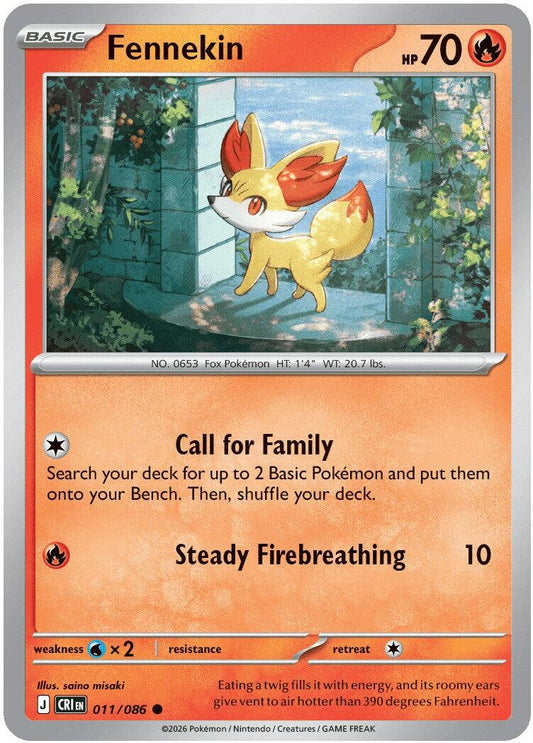 Fennekin (011/086) [Mega Evolution: Chaos Rising] - Shop at mousebows