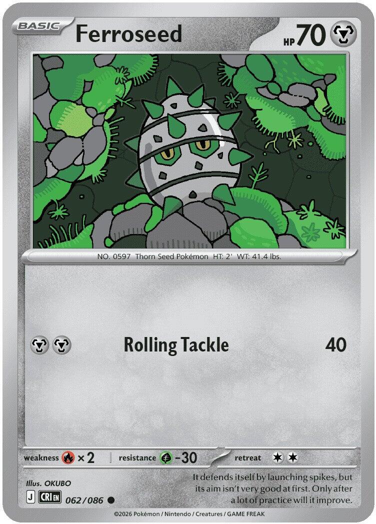 Ferroseed (062/086) [Mega Evolution: Chaos Rising] - Shop at mousebows