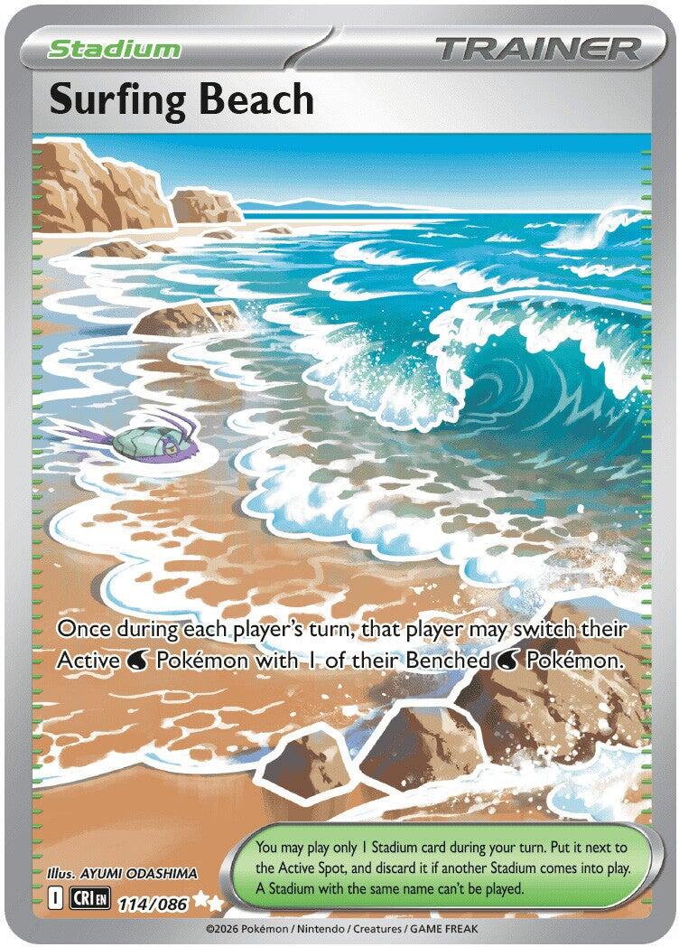 Surfing Beach (114/086) [Mega Evolution: Chaos Rising] - Shop at mousebows