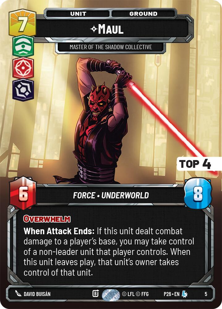 Maul - Master of the Shadow Collective (5) (Top 4) (5) [Organized Play Promos] - Shop at mousebows