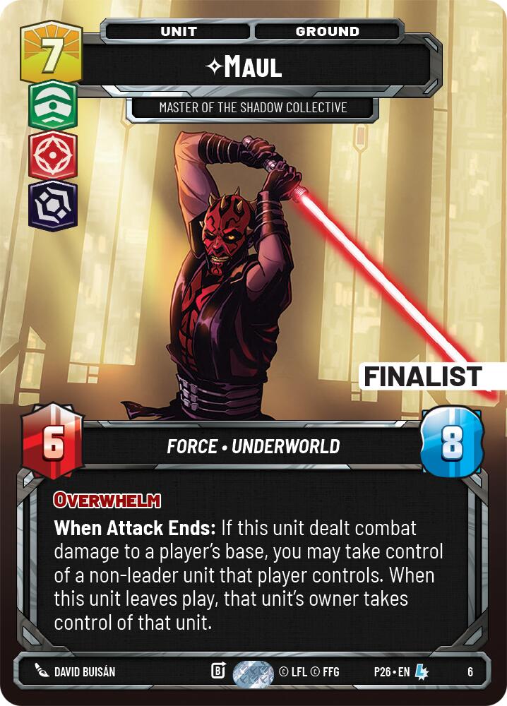 Maul - Master of the Shadow Collective (6) (Finalist) (6) [Organized Play Promos] - Shop at mousebows