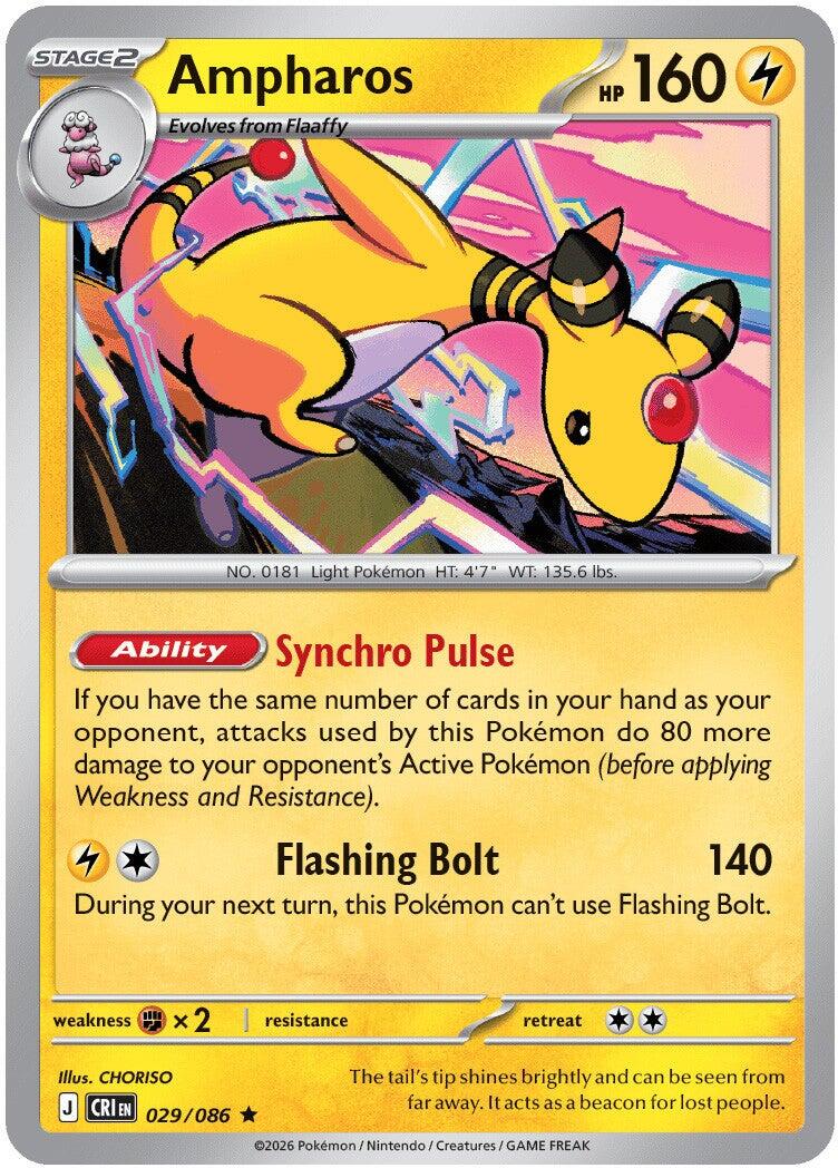 Ampharos (029/086) (Deck Exclusive) [Mega Evolution: Chaos Rising] - Shop at mousebows