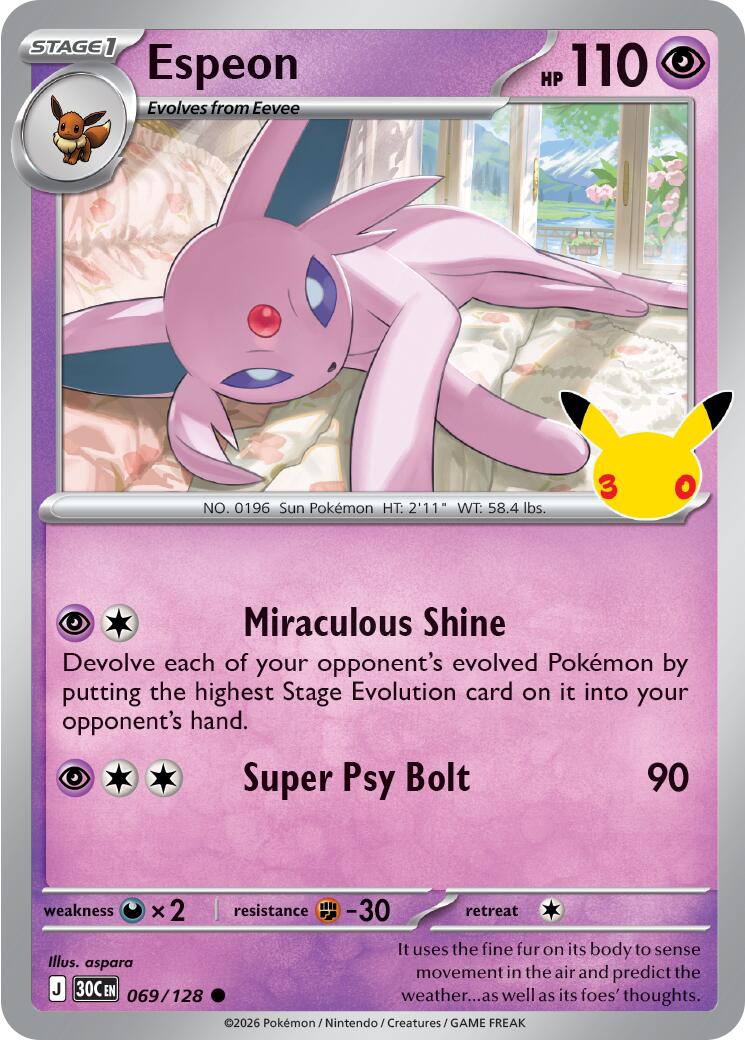 Espeon (069/128) [Mega Evolution: 30th Celebration] - Shop at mousebows