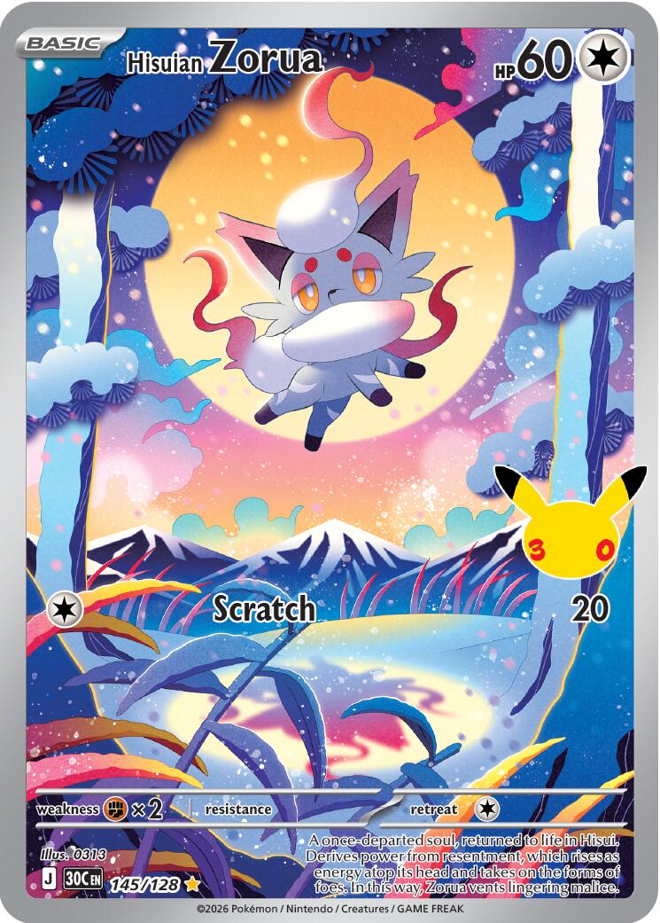 Hisuian Zorua (145/128) [Mega Evolution: 30th Celebration] - Shop at mousebows