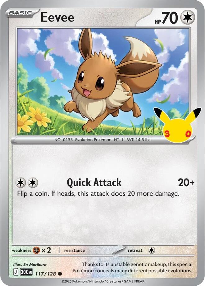 Eevee (117/128) [Mega Evolution: 30th Celebration] - Shop at mousebows