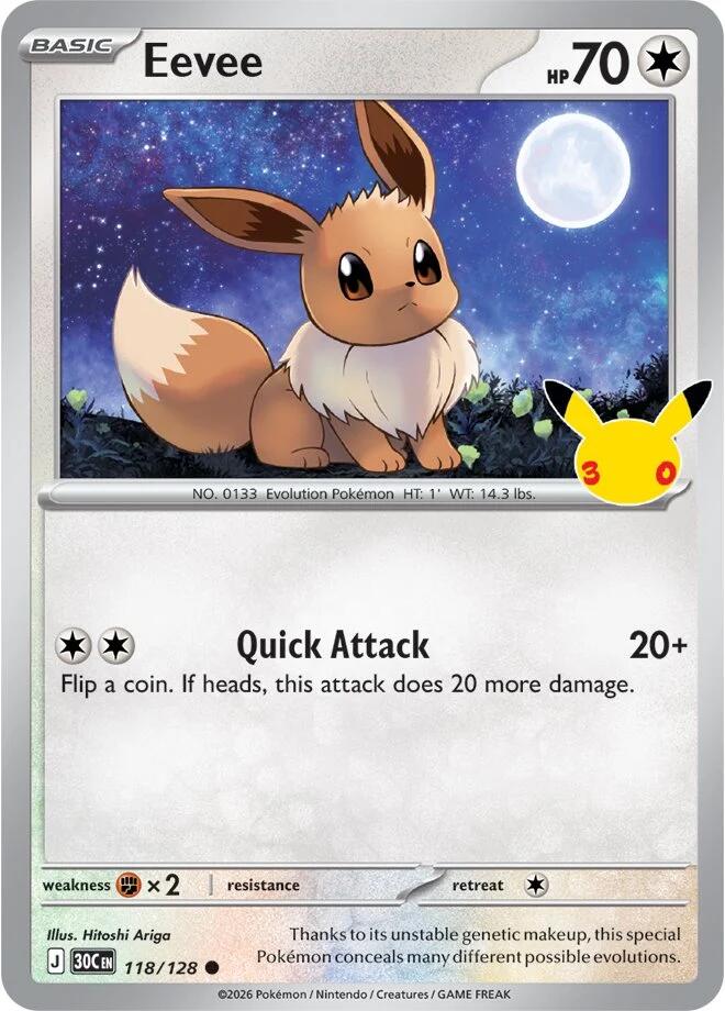 Eevee (118/128) [Mega Evolution: 30th Celebration] - Shop at mousebows