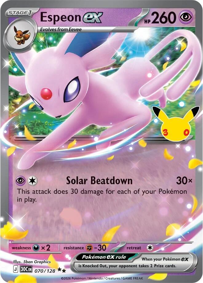 Espeon ex (070/128) [Mega Evolution: 30th Celebration] - Shop at mousebows