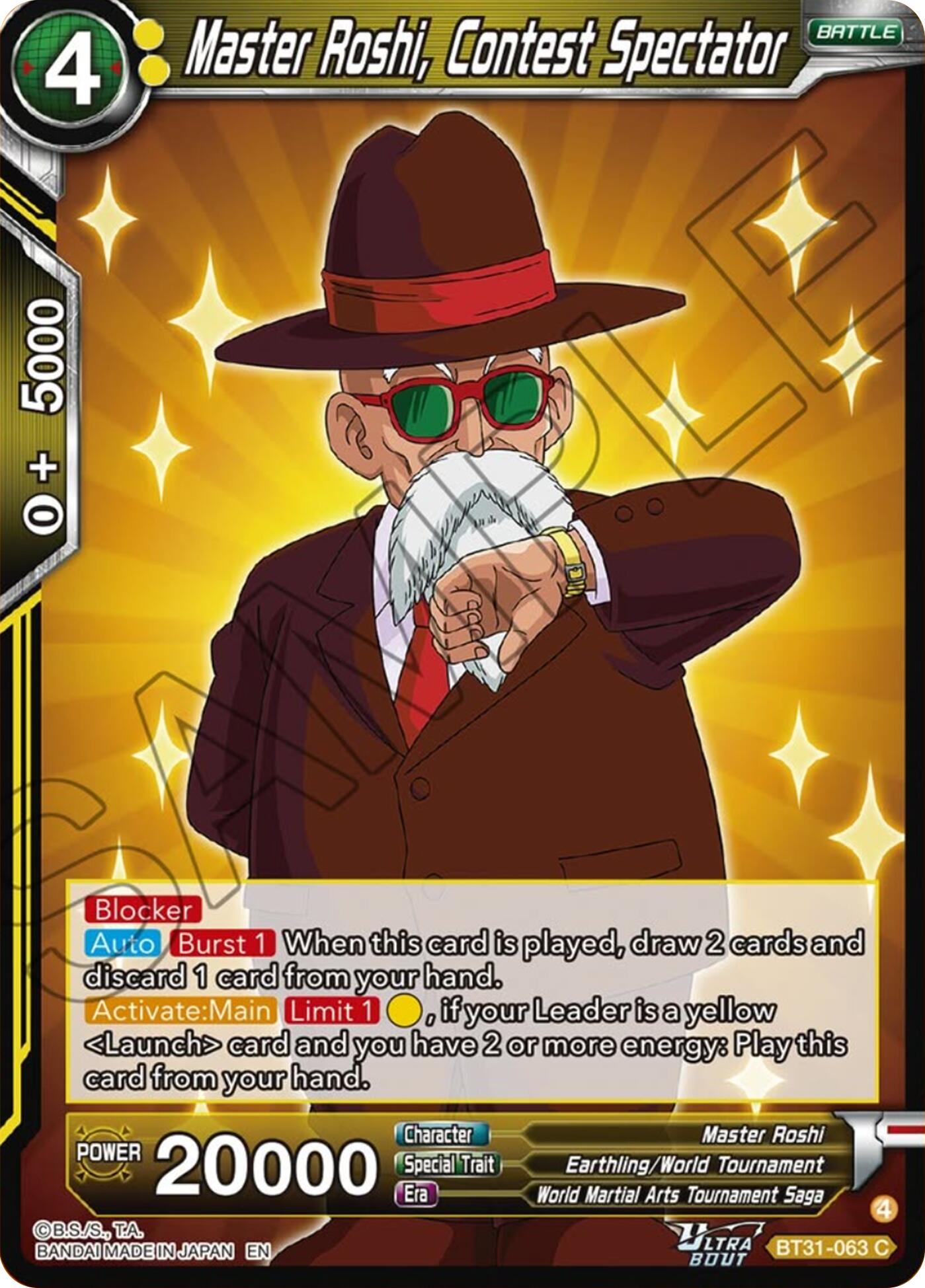 Master Roshi, Contest Spectator (BT31-063) [Impact Beyond Dimensions] - Shop at mousebows