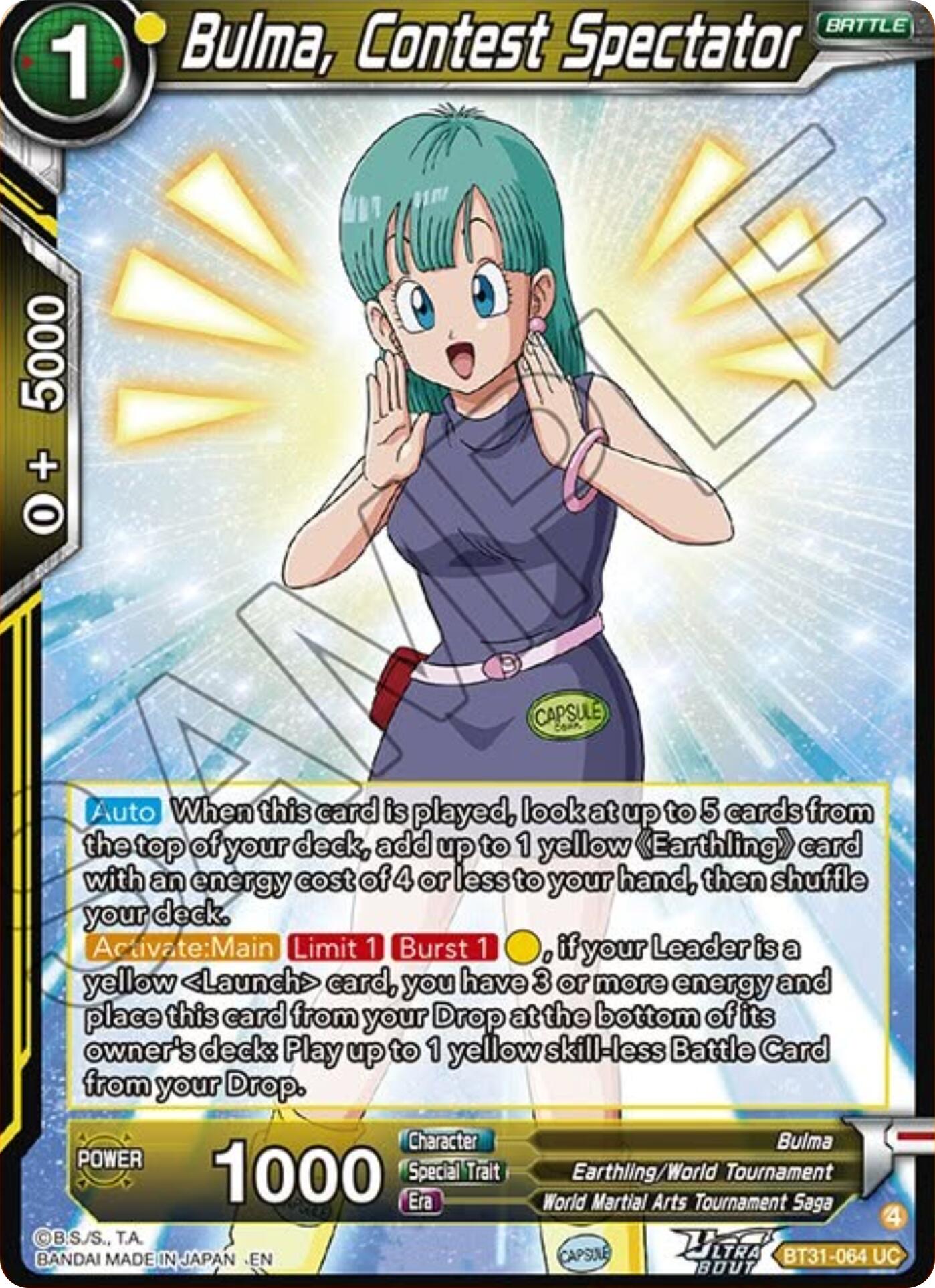 Bulma, Contest Spectator (BT31-064) [Impact Beyond Dimensions] - Shop at mousebows