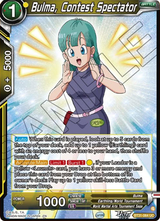 Bulma, Contest Spectator (BT31-064) [Impact Beyond Dimensions] - Shop at mousebows
